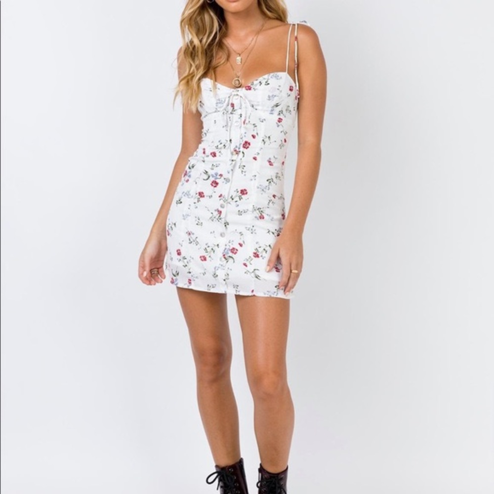 Princess Polly White Floral Macie Mini Dress 2